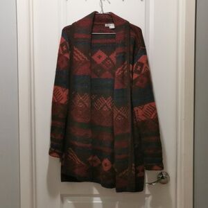 Orvis navajo Patterned Cardigan Sweater Jacket